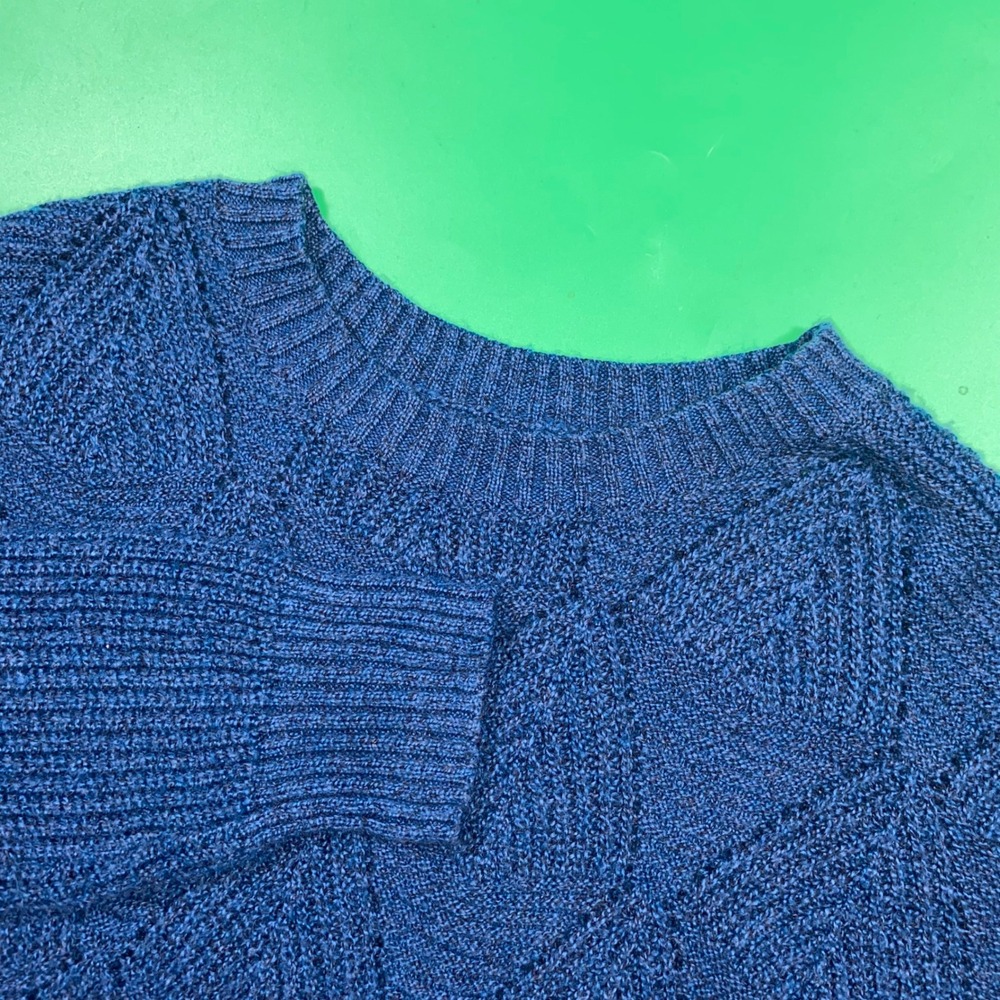 SONOMA Goods For‎ Life Women Blue Textured Knit Sweater Long Sleeve Size M
